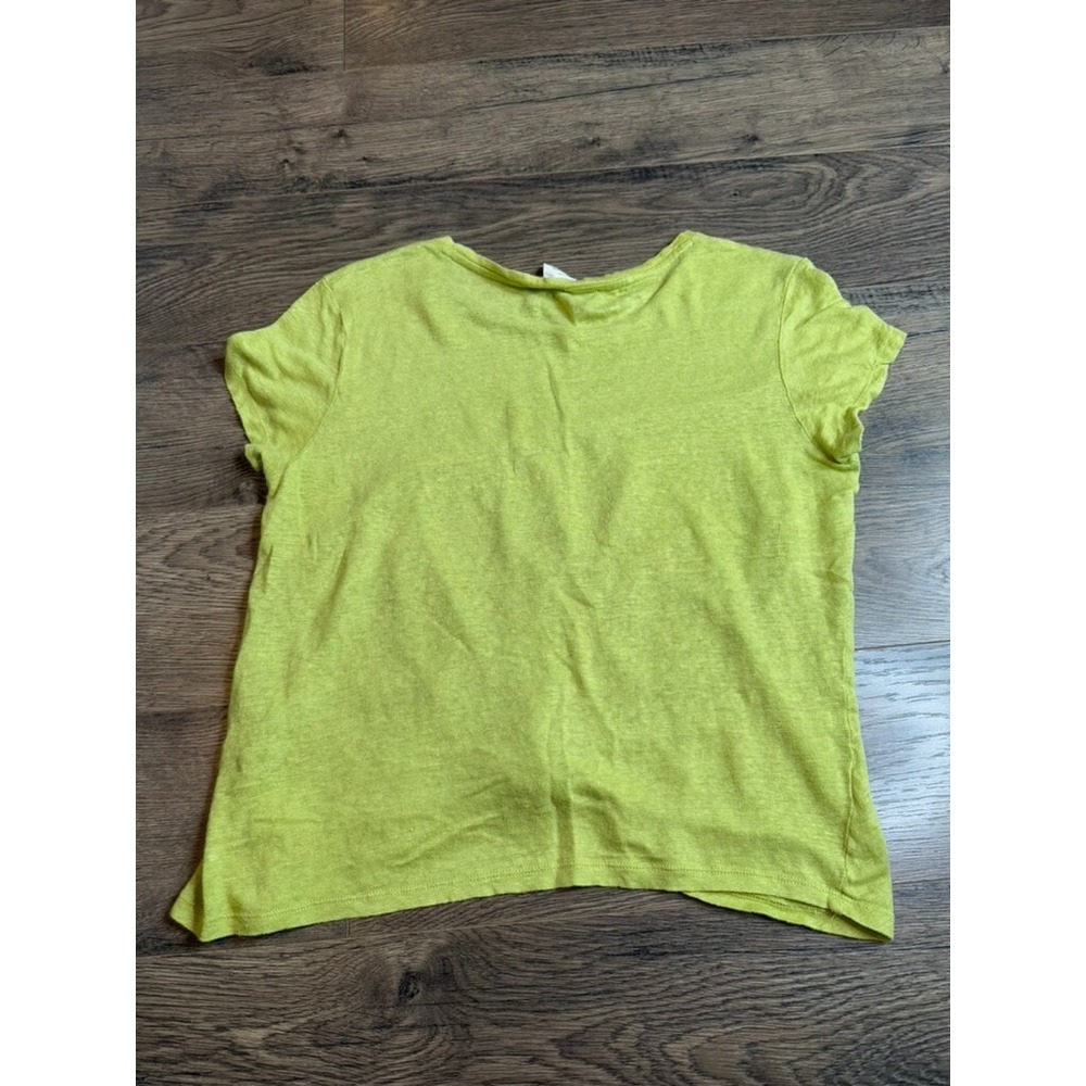 EUC Womens Andrea Jovine 100% linen green twist front short sleeve shirt‎ size M - Picture 2 of 7